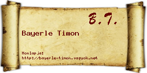 Bayerle Timon névjegykártya